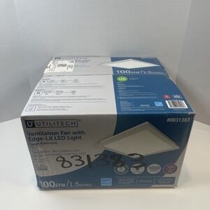 Utilitech Ventilation Fan White 100CFM 1.5Sone Edge-Lit LED Light Dimmable